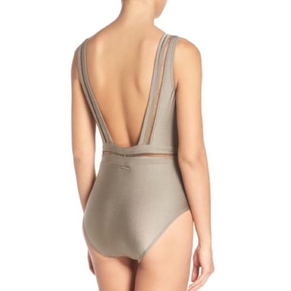 Ted Baker London Pointelle Deep V Swimsuit - Picture 2 of 8